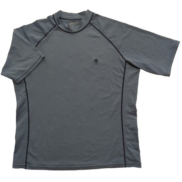 COOLIBAR UPF 50+ Men's Tulum Short Sleeve Surf Sun Shirt Rash Guard Blue Size XL - Picture 1 of 6